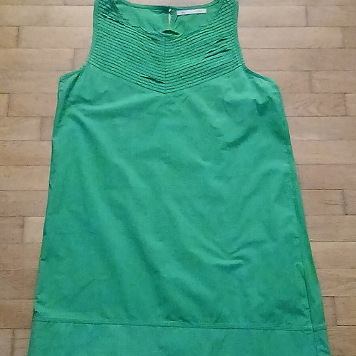 Sfera midi green sleeveless cotton dress size Large like new