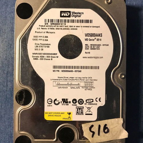 Western Digital Caviar SE16 500GB HDD 3.5" μεταχειρισμένο