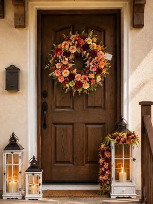 Handmade premium class artificial flower wreath