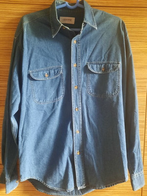 Gianni shirts men's long-sleeve shirt like new, blue, size L