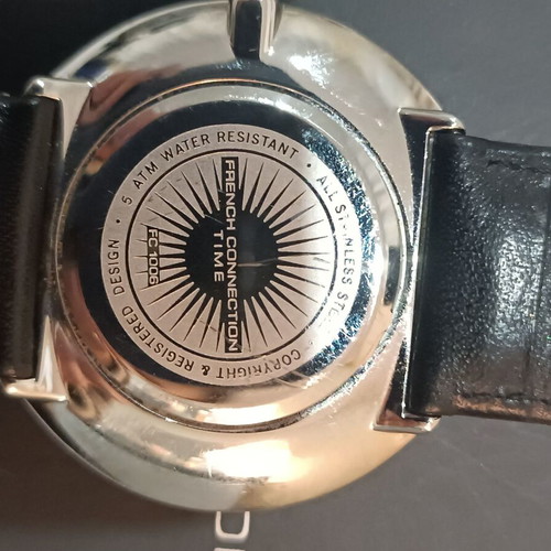 French Connection women's watch like new, black waterproof 5 ATM with crystals