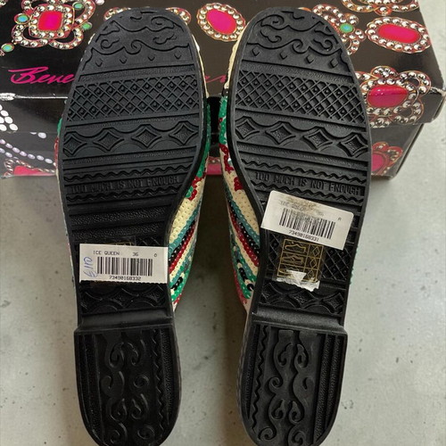 Beverly Feldman Ice Queen mules new, size 36, multicolor