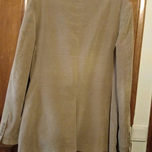 Men's jacket used beige corduroy size 48 with pockets