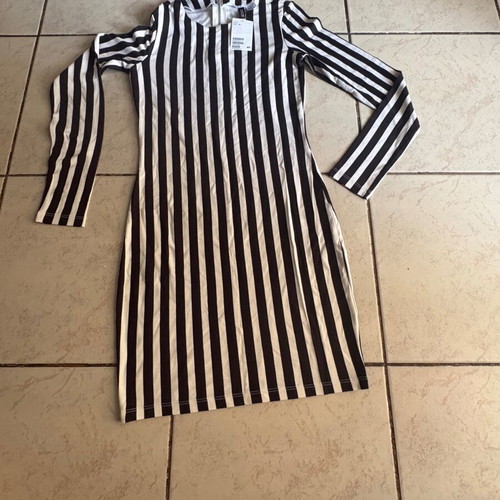 H&M Divided striped bodycon mini dress new with tags, black and white