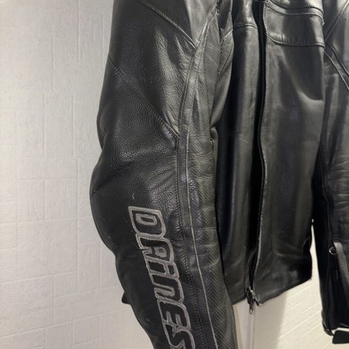 Dainese leather biker jacket used, size 50, black