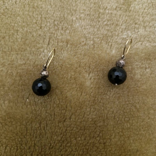 Silver earrings like new, gold color, 925 silver
