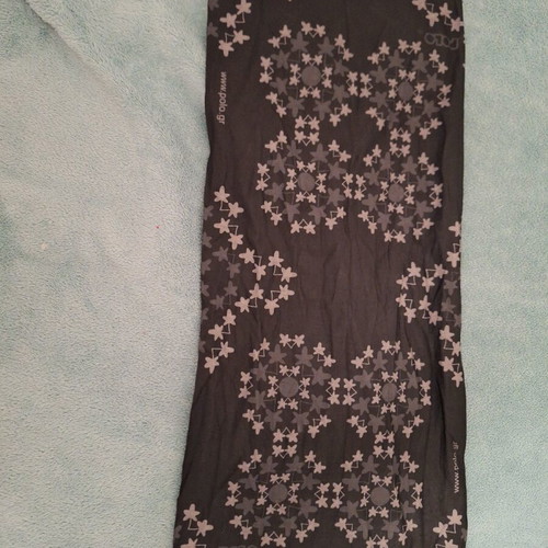 Polo neck scarf new, black with gray and white stars