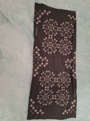 Polo neck scarf new, black with gray and white stars