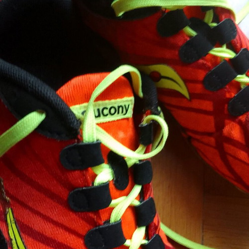 Saucony Track Spikes Size 37 Like New, Red Orange