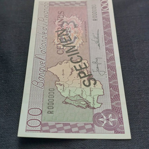 Rwanda 100 Amafranga 1969 specimen banknote new