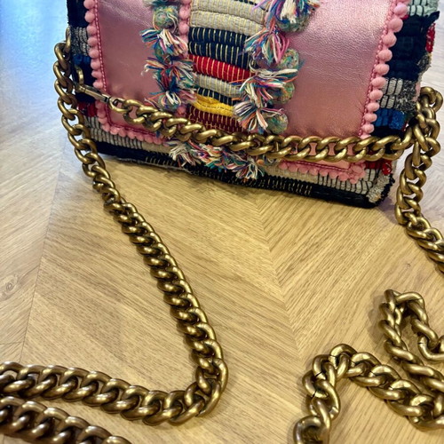Kooreloo bag like new, colorful with long chain 25cm
