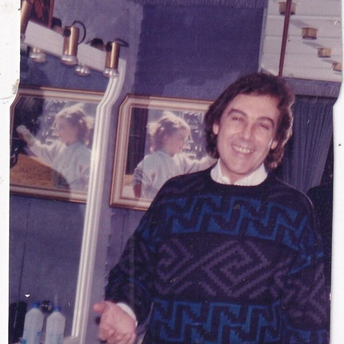 Tolis Voskopoulos photo, small private backstage picture, 6.3x10cm