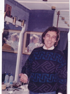 Tolis Voskopoulos photo, small private backstage picture, 6.3x10cm