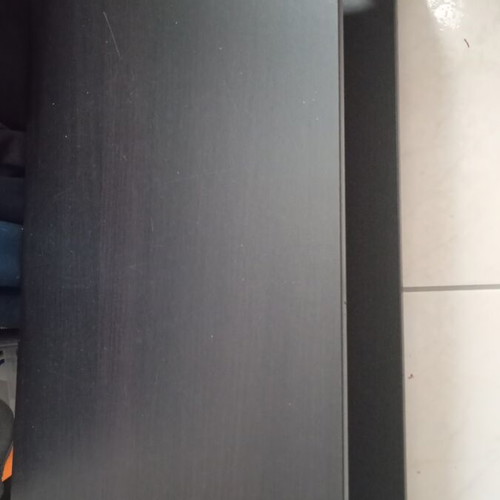 Coffee table black used, 30x100 cm with lower shelf