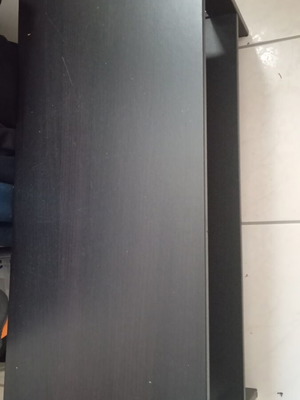 Coffee table black used, 30x100 cm with lower shelf