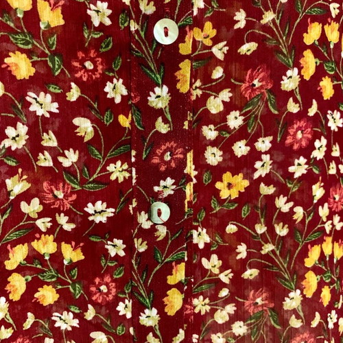 Stradivarius romantic shirt like new, burgundy with white buttons