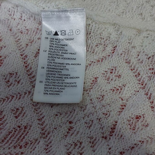 Knitted ancora wrap blouse with cords white size L like new