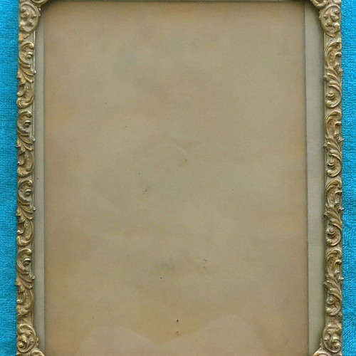 Bronze embossed photo frame vintage, used with protective glass