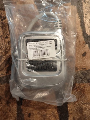 Scart cable male to 2 female with switch silver color new
