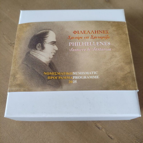 10 Euro 2025 Silver Coin Philhellenes Santorre di Santarosa Ag 92.5%