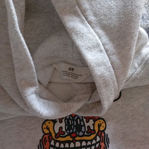 Garfield H&M hoodie light gray like new, size 12-14