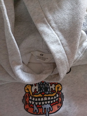 Garfield H&M hoodie light gray like new, size 12-14