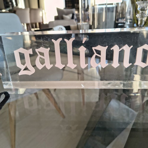 Galliano acrylic logo display, collectible