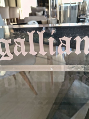 Galliano acrylic logo display, collectible