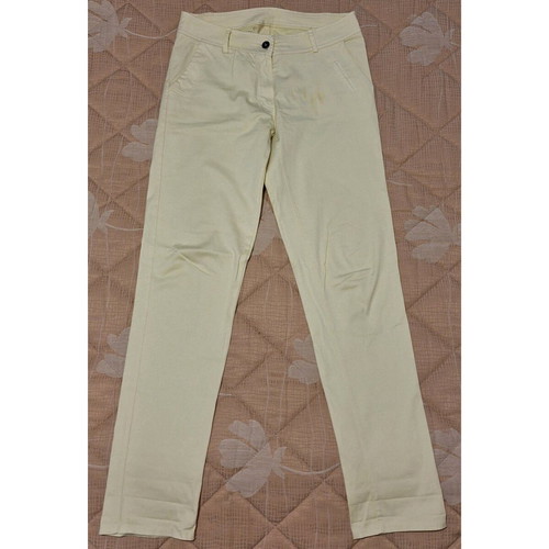 Women's pants used, yellow, thin, fabric, size S