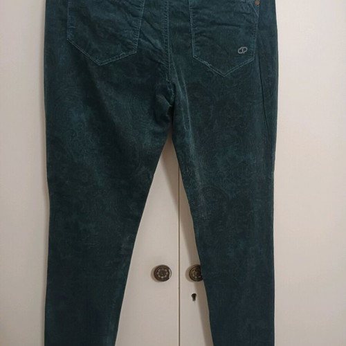 Suede pants like new, size small, black and green with subtle patterns