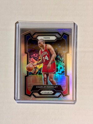 Panini Prizm 2023-24 Charles Barkley 76ers Silver Prizm card new with 3 base cards