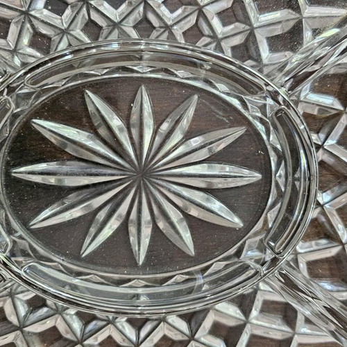 Vintage crystal hors d'oeuvre dish 5 compartments like new