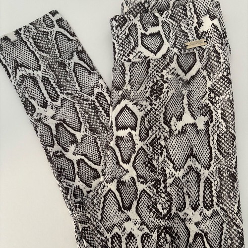 Kendal + Kylie Snake Print Leggings Like New, White and Grey