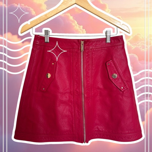 Lynne leather skirt new, red, size S