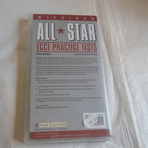 Michigan All Star Ecce Practice Tests Peter Kipling tapes 1,2,3 like new