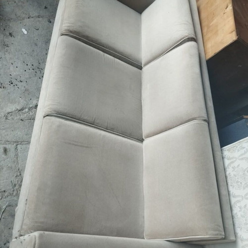 Velveteen sofa used 195x75 cm beige/light gray