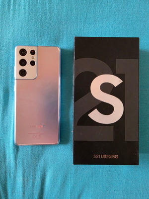 Samsung Galaxy S21 Ultra 5G phone like new, silver, 256GB