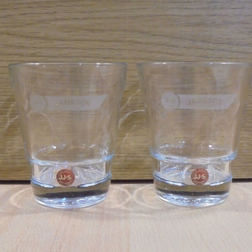 Jameson Irish Whiskey set of two promotional glasses used