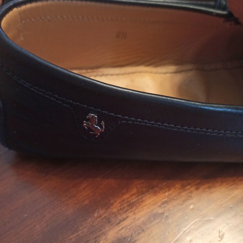 Tod's Ferrari men's loafers used, black matte leather, size 42.5-43