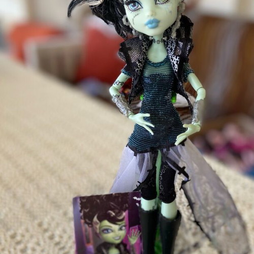 Monster High Doll Frankie Stein used with accessories