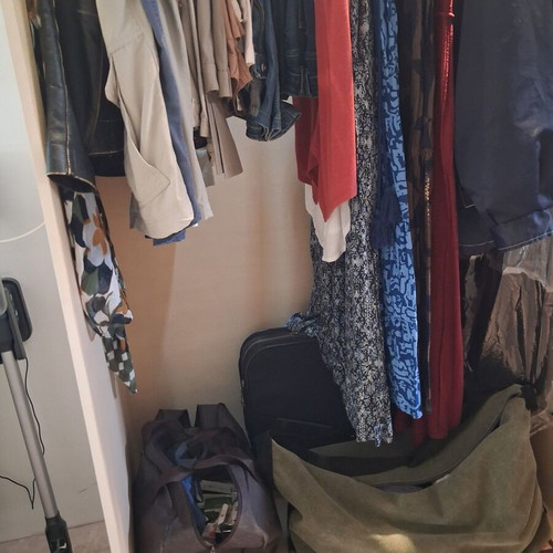 Wardrobe cabinet used with wheels and built-in spotlights