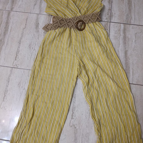 Abysse jumpsuit like new, white and yellow, size L