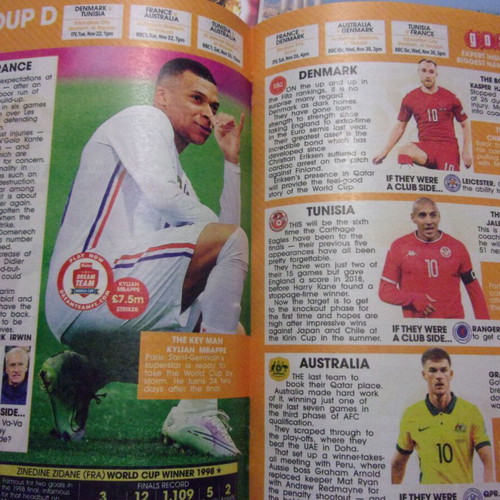 LARGE POSTER AND GUIDE OF THE SUN NEWSPAPER FOR THE WORLD CUP 2022