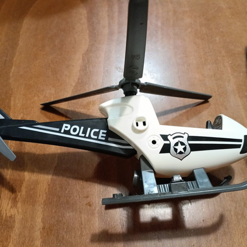 Playmobil set with helicopter and police car like new
