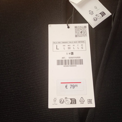Zara knit long blazer black size large new with tags