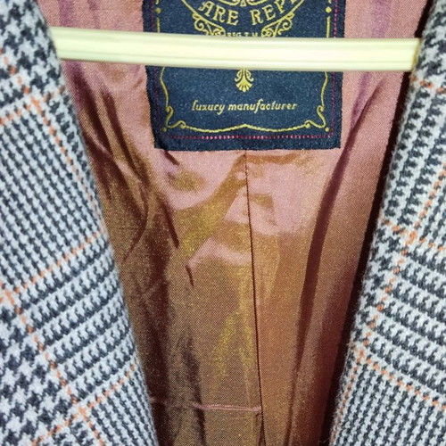 Replay checked jacket used, size small with leather details