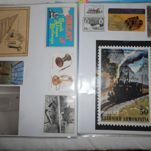 Trains and Train Sets used, archive of 60 clippings and decals