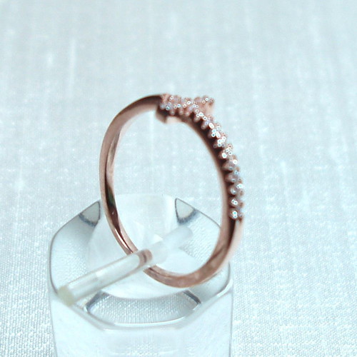 Fashion rose gold plated 925 silver ring with multicolor zircon