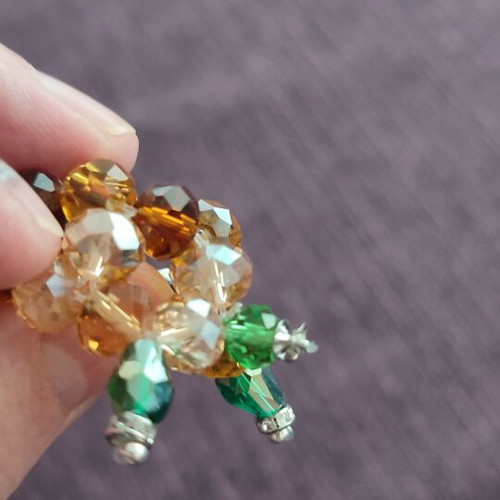Handmade beaded turtle with Czech glass beads