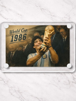 Акрилен магнит Diego Maradona 1986 Winner World Cup нов